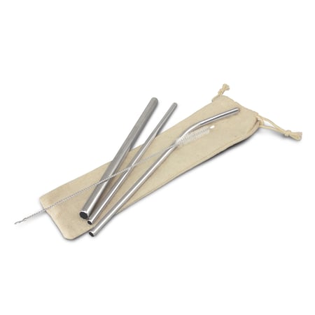 Stainless straw set