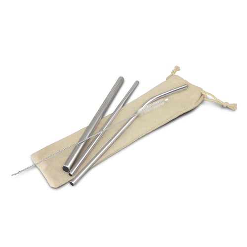 Stainless straw set